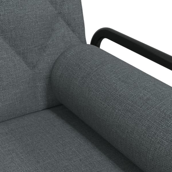 Bäddsoffa med armstöd mörkgrå tyg