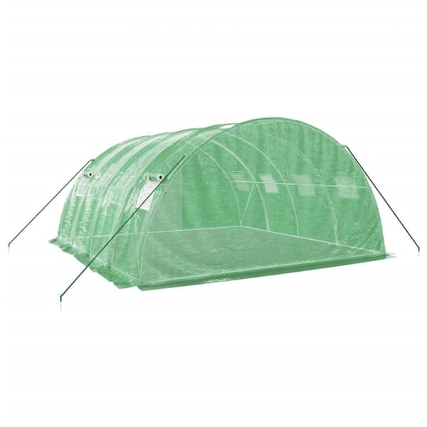 Växthus med stålram grön 16 m² 4x4x2 m