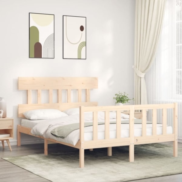 Sängram utan madrass 140x200 cm massiv furu