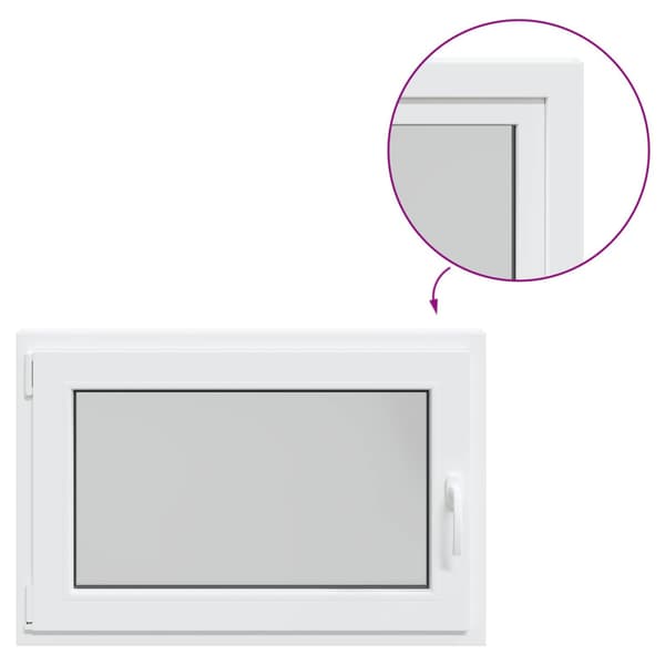 Källarfönster RISOR Vit 90 x 60 cm PVC och glas