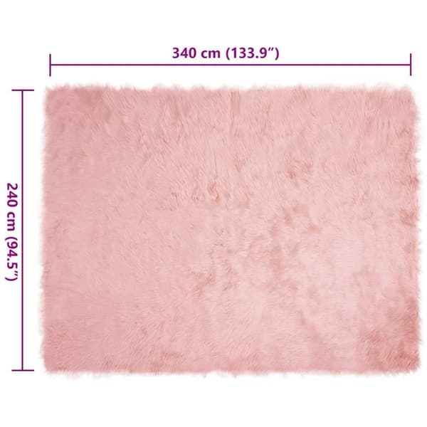 Fuskfäll matta TAFALLA Rosa 240 x 340 cm Polyester