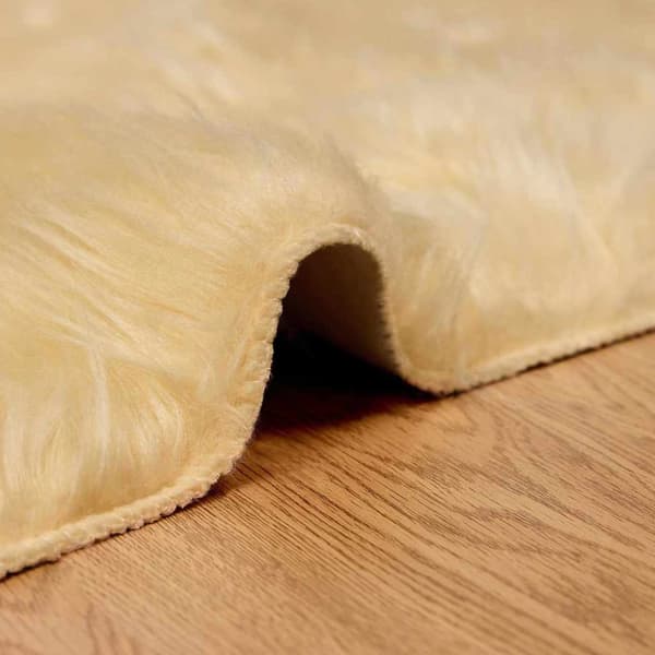 Fuskfäll matta TAFALLA Gräddvit 60 x 110 cm Polyester