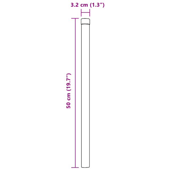 Stängselstolpe 2 pcs Silver 50 cm Pulverlackerad stål
