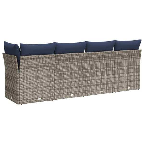Trädgårdsoffa med kudde Grå 227 x 62 x 69 cm konstrotting