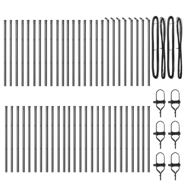 Stängselstolpe 52 pcs Grå 3,2 x 3,2 x 80 cm