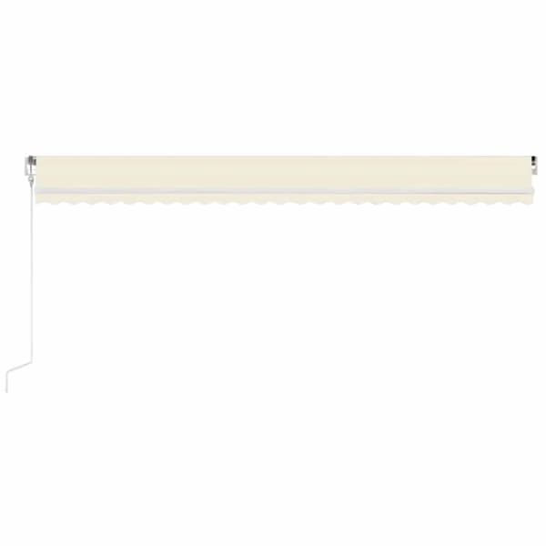 Automatisk markis med vindsensor & LED 600x300 cm gräddvit