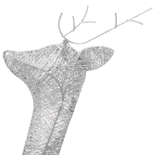 Julrenar 6 st silver kallvit mesh