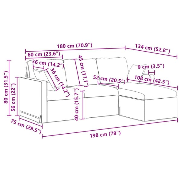 Soffa Ljusgrå 198 x 134 x 80 cm Sammet