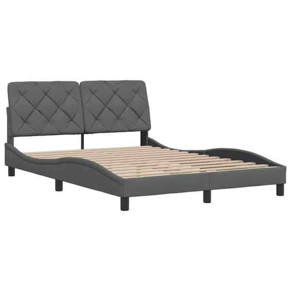 Bed Frame without Mattress Dark Grey 120x200 cm Fabric