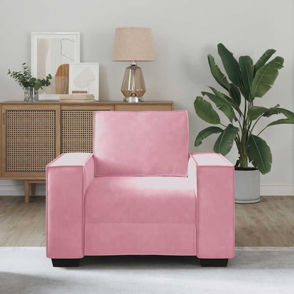 Soffstol rosa 100x78x84 cm sammet