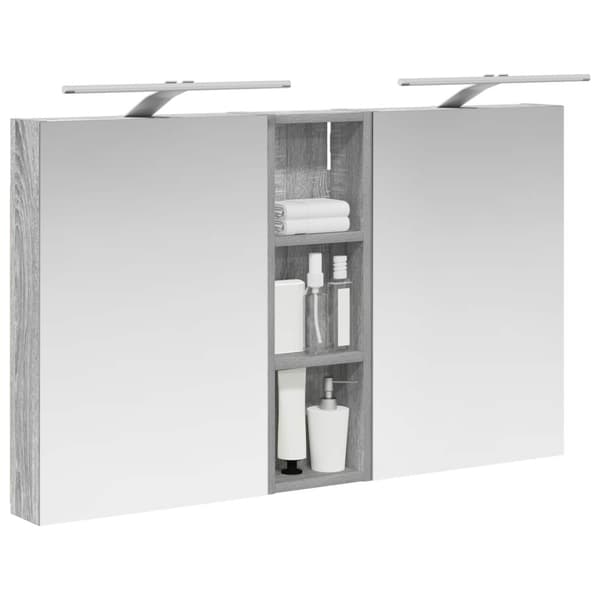 Badrumsskåpsset 3 st 100 x 10,5 x 60,5 cm Konstruerat trä