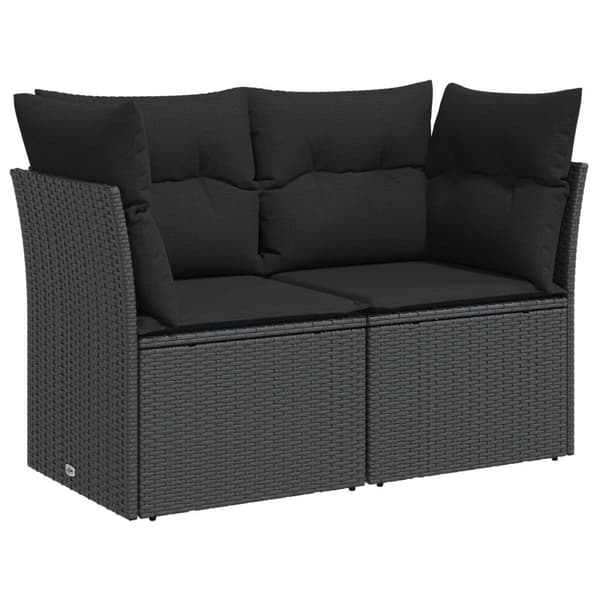 Soffset 5 st Svart Poly Rattan och stål