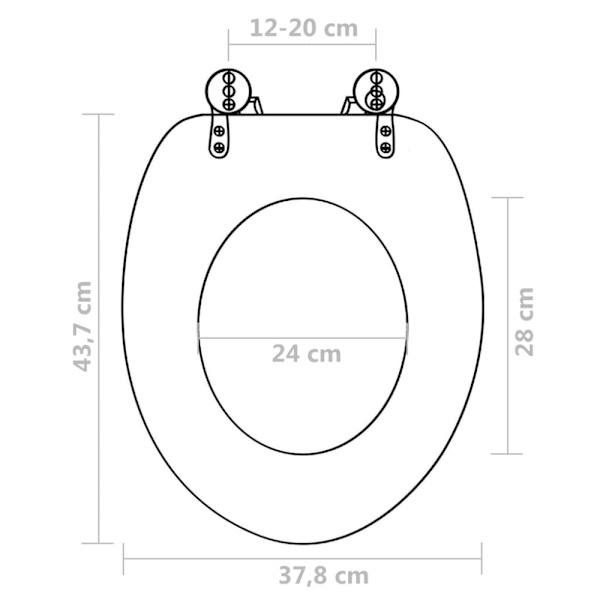 Toalettsitsar med lock 2 st MDF vattendroppar grön
