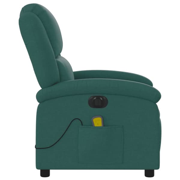 Elektrisk massagefåtölj mörkgrön tyg