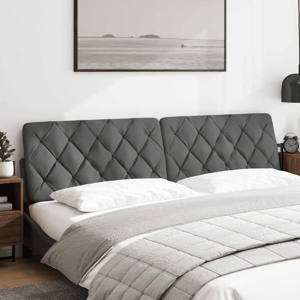 Headboard Cushion Dark Grey 200 cm Fabric