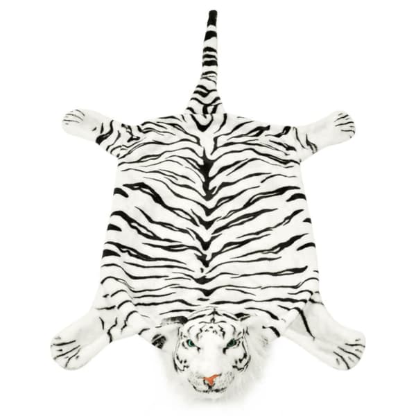 Tigermatta plysch 144 cm vit