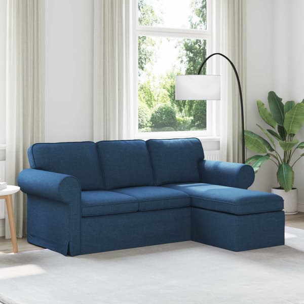 Soffa Blå 195 x 138 x 80 cm tyg