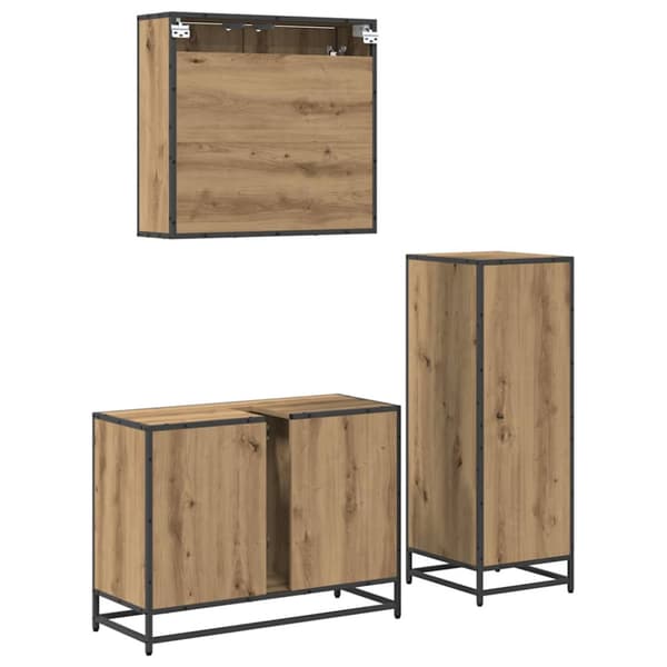 Badrumsmöbelset med låda 3 pcs Artisan Ek Konstruerat trä