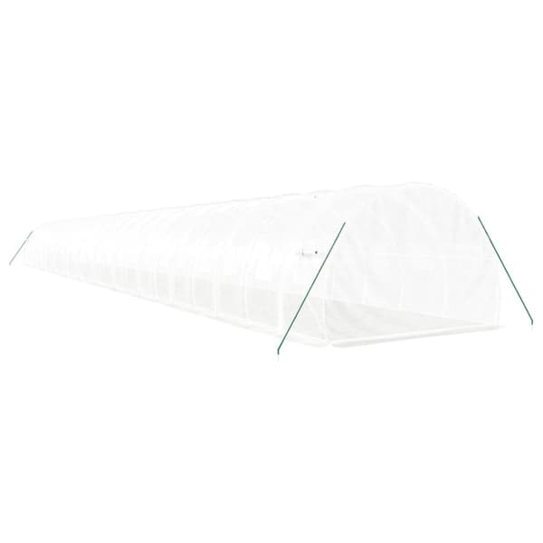 Växthus med stålram vit 72 m² 24x3x2 m