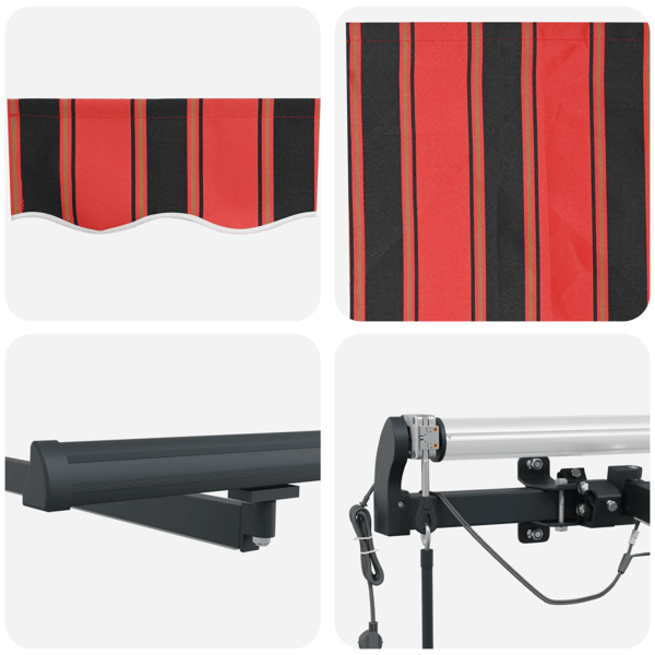 Markis tyg med orange och brun 400 × 300 cm Polyester