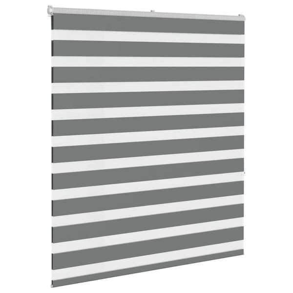Rullgardin zebra mörkgrå 130x150 cm tyg bredd 125,9cm polyester