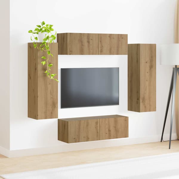TV väggskåp set 4 st Artisan Ek Konstruerat trä