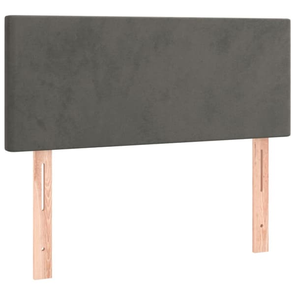 Ramsäng med madrass mörkgrå 90x190 cm sammet