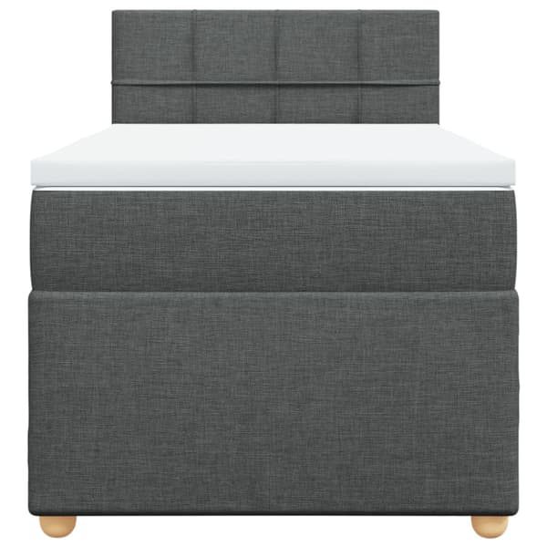 Ramsäng med madrass mörkgrå 100x200 cm tyg