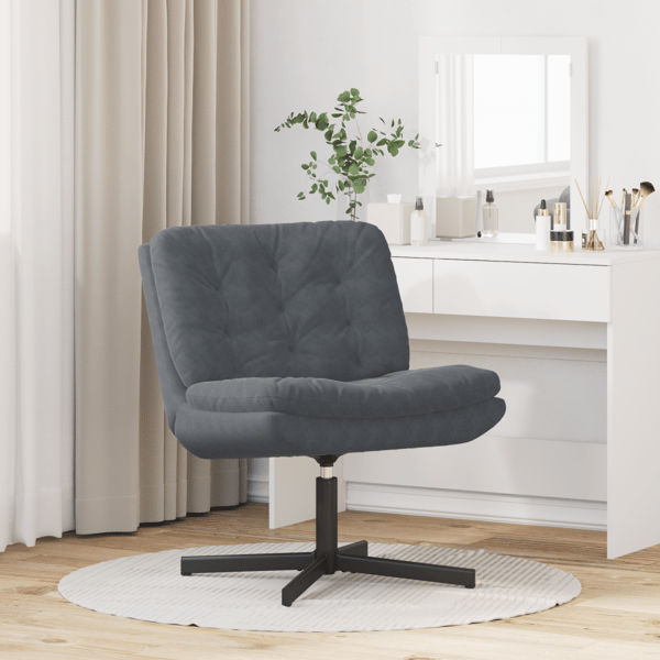 Svängbar Avkopplingsstol Mörkgrå 63 x 75 x 76 cm Sammet
