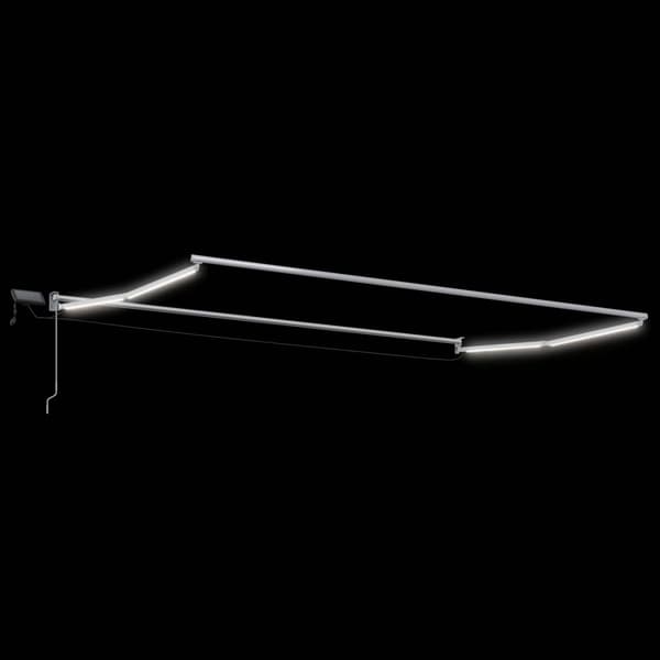 Manuell utdragbar markis med LED-lampor 4 x 2 m