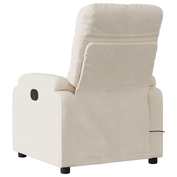 Elektrisk massagefåtölj beige mikrofibertyg