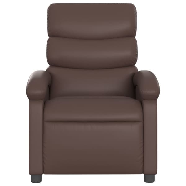 Massagefåtölj brun konstläder