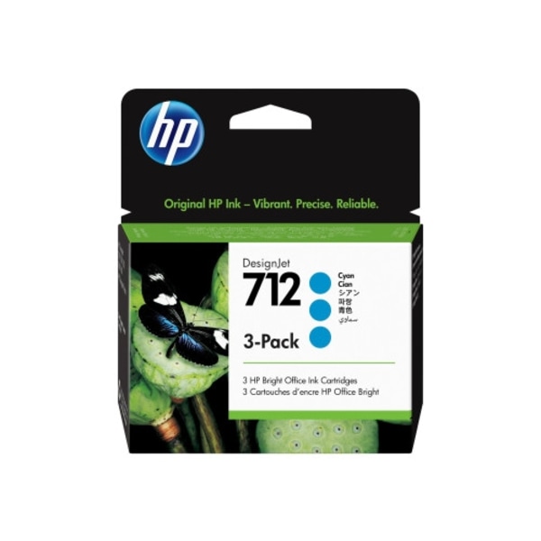 HP 712 - 3-pack - cyan - original - DesignJet - bläckpatron