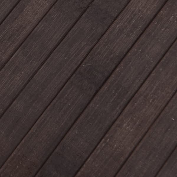 Matta rund mörkbrun 80 cm bambu