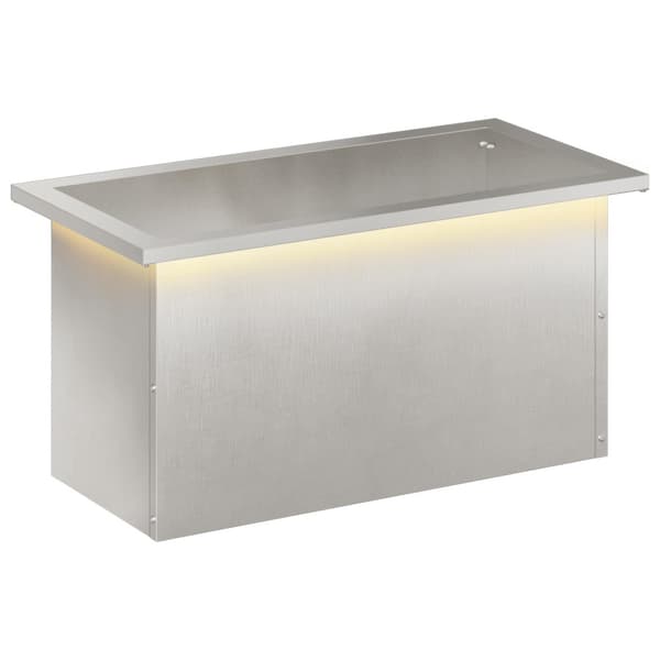 Odlingslåda med LED Silver 30 x 60 x 30 cm Rostfritt stål