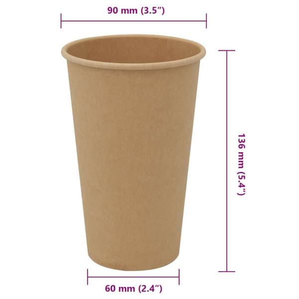 Kaffekoppar i papper 1000 st 16oz 400ml brun