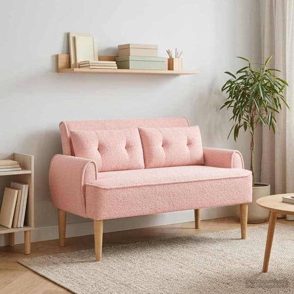 Loveseat med knapprapport Rosa 117 x 67 x 77 cm Bouclé