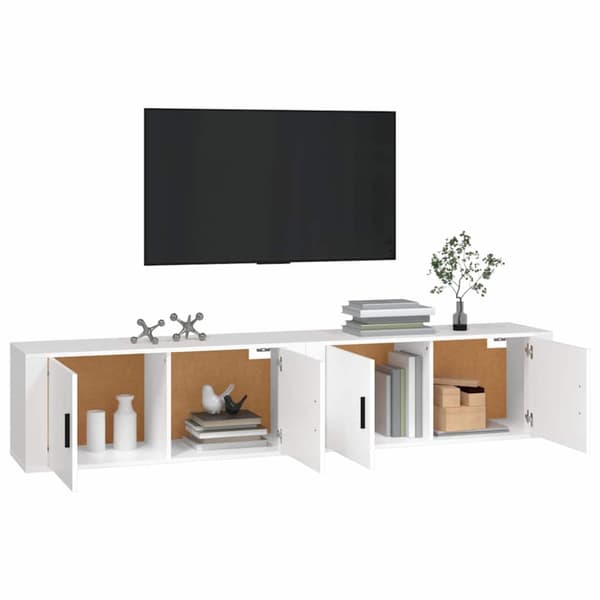 Väggmonterade tv-skåp 2 st vit 100x34,5x40 cm
