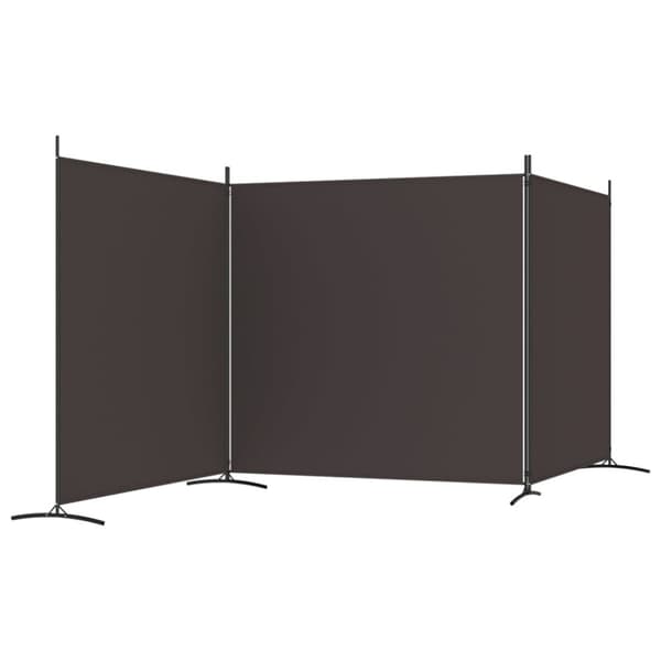Rumsavdelare 3 paneler brun 525x180 cm tyg