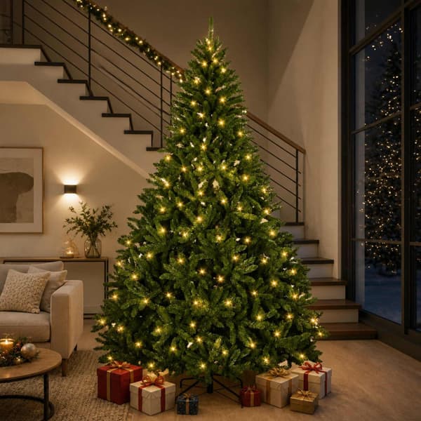 Plast Hingad Julgran 300 cm 1000 LED-lampor Varmvit stål