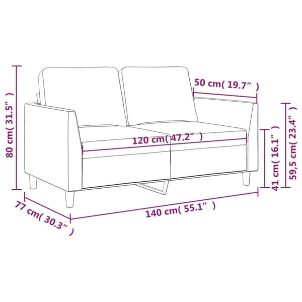 2-sitssoffa gräddvit 120 cm konstläder