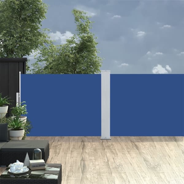 Infällbar sidomarkis blå 100x1000 cm