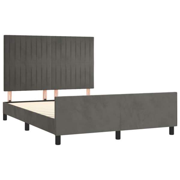 Sängram utan madrass mörkgrå 140x190 cm sammet