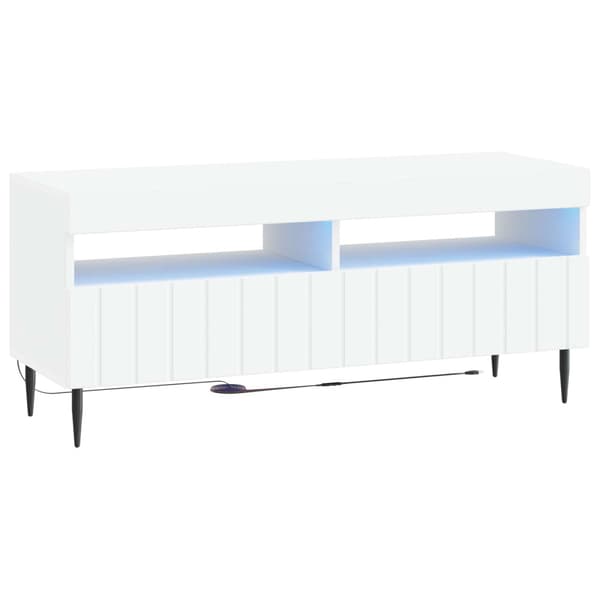 LED TV-skåp Vit Konstruerat trä