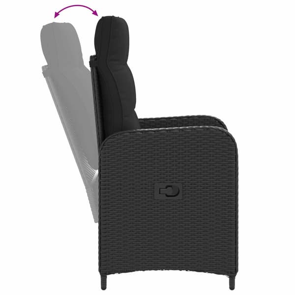 Soffbord Set med kudde 5 pcs PE rotting och pulverlackerad stål