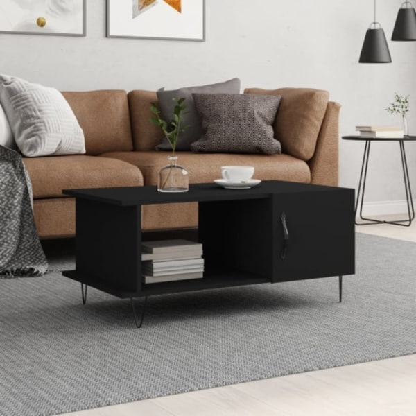 Soffbord svart 90x50x40 cm konstruerat trä