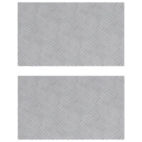 Trappsteg Rektangulär 2 pcs Silver 50 x 30 cm Aluminium