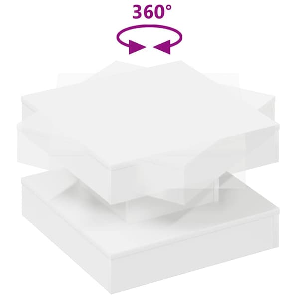Soffbord 360 grader vridbart vit 50x50x34,5 cm