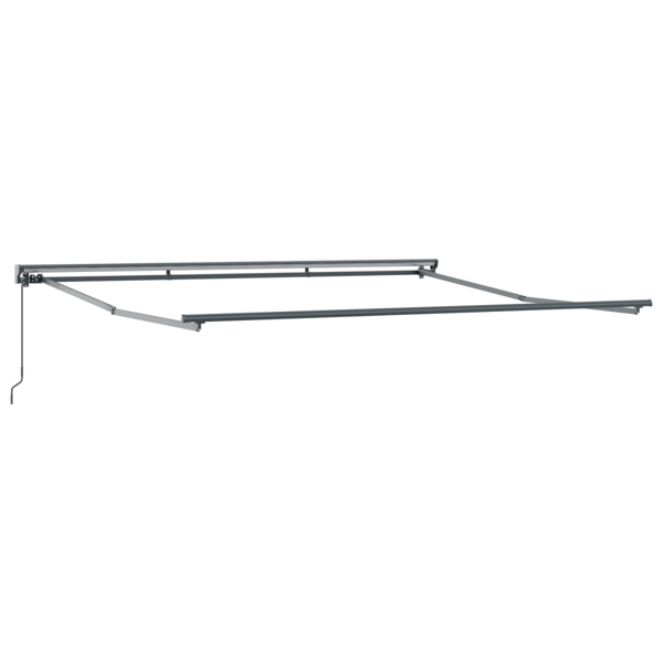 Markisram Antracit och vitt 400 × 300 cm