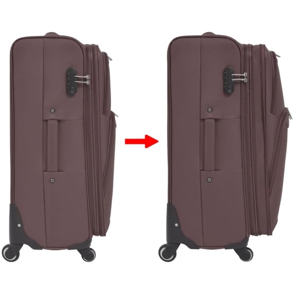 Resväskor 3 st kaffebrun soft case